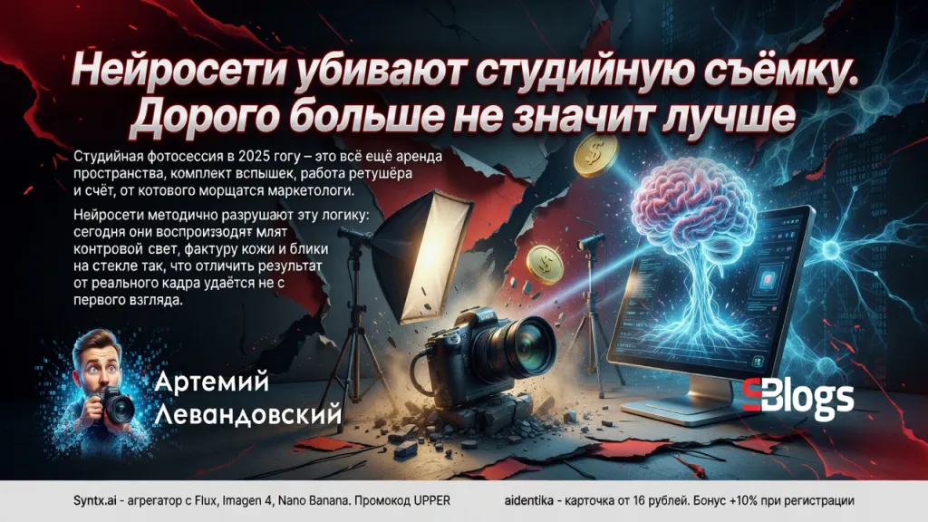 Нейросети убивают студийную съёмку. Дорого больше не значит лучше